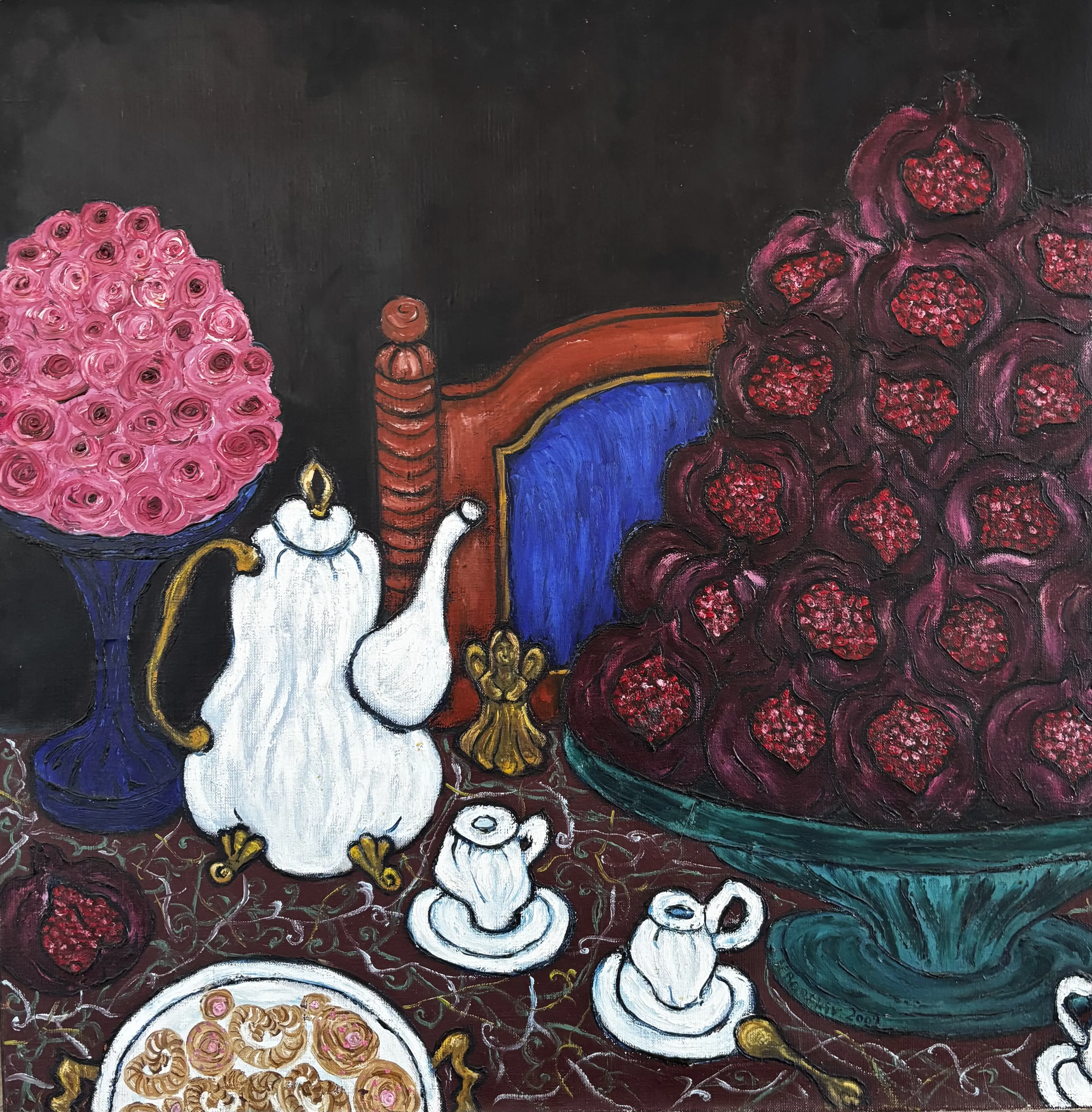 Image of The Pyramid of Desires by Nataliia Bartkiv, size: 70x70, made of Oil on canvas , Oil Painting medium, from Lviv Ukraine , priced at €1200 Photo 1 of 5.