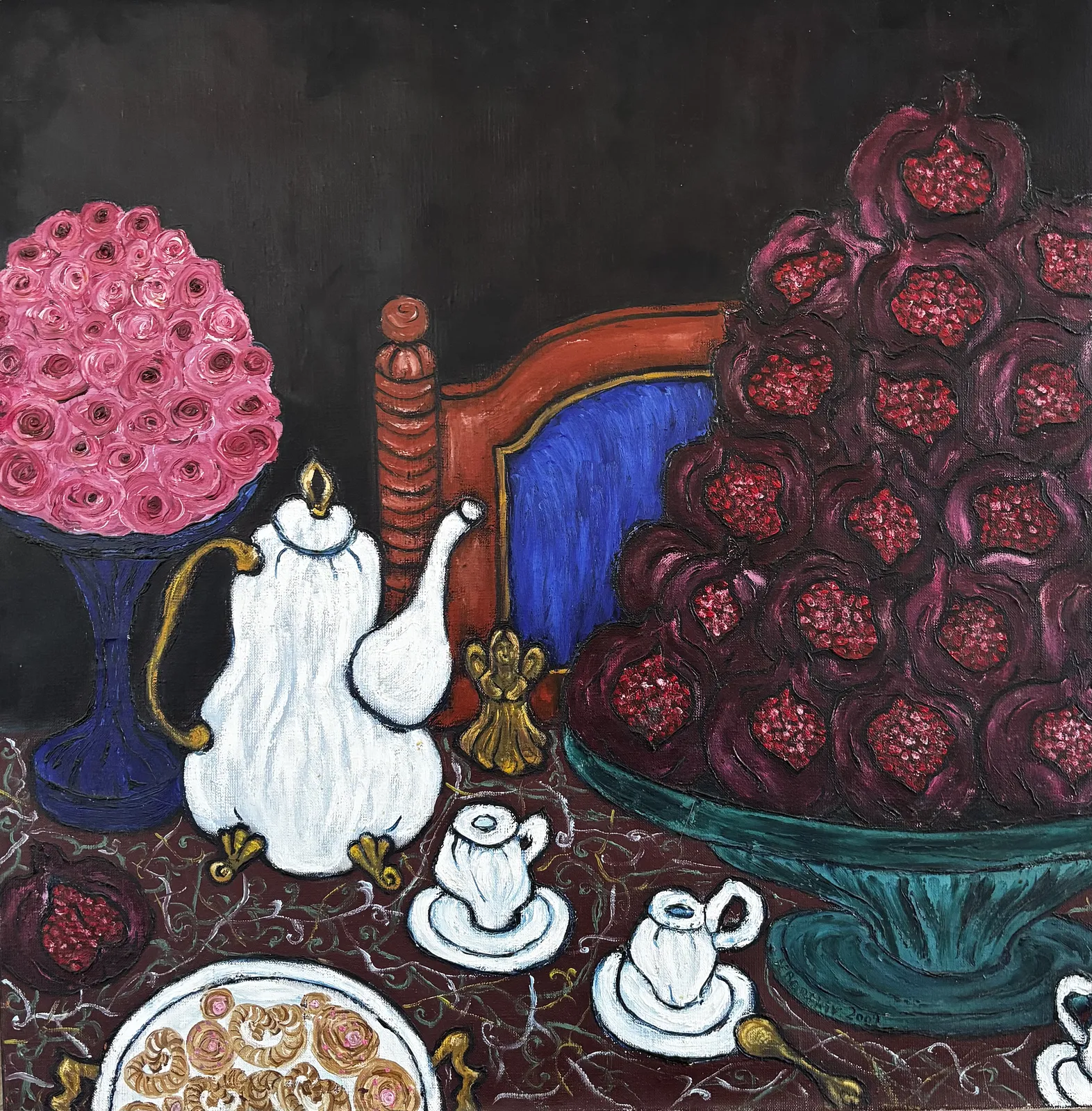 Image of The Pyramid of Desires by Nataliia Bartkiv, size: 70x70, made of Oil on canvas , Oil Painting medium, from Lviv Ukraine , priced at €1200 Photo 1 of 5.